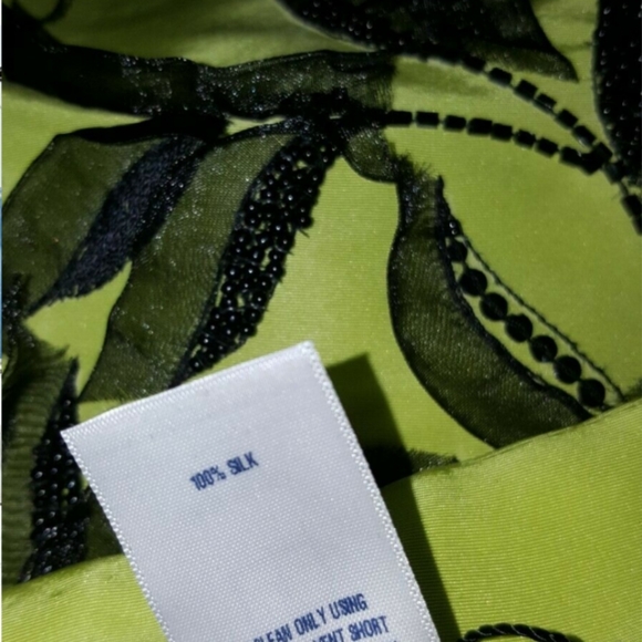 *$7,000 OSCAR DE LA RENTA EXQUISITE GREEN SILK BEAD LEAF RUNWAY COAT 4 - Picture 4 of 13